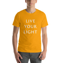Load image into Gallery viewer, Men’s T-Shirt <br />"LIVE YOUR LIGHT"
