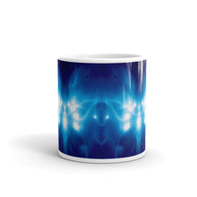 Load image into Gallery viewer, Ceramic coffee mug printed with our distinctive and exclusive vivid "higher council" design.