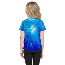 Load image into Gallery viewer, Living Light Designs presents 'Feather Light' Design on a unique all over printed Kids T Shirt