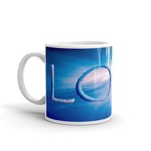 Load image into Gallery viewer, Ceramic coffee mug printed with our vivid water and light design, "Love"