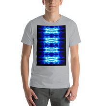 Load image into Gallery viewer, Men's T shirt printed with a unique and vivid  design. Beautiful underwater photography. Electric Blue and Black.