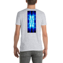 Load image into Gallery viewer, Nicola Tesla electrical field image on a classic gray mens T Shirt