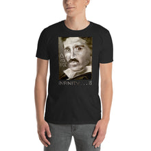 Load image into Gallery viewer, Nicola Tesla image on a classic Black mens T Shirt