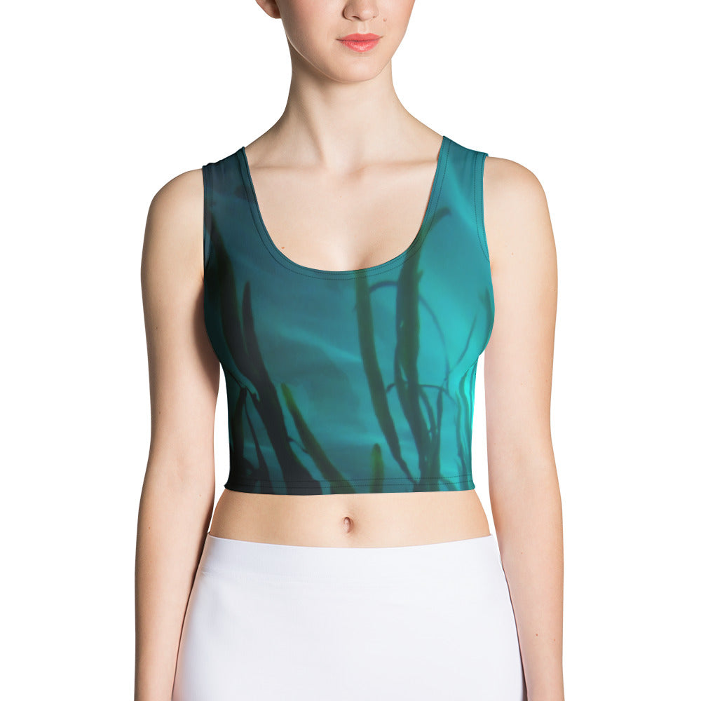 Women’s Crop Top. Beautiful underwater sunlight and grass pattern. Underwater Photography. Live Your Light