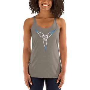 Living Light Designs Logo printed on a women’s T shirt with a unique and vivid “Flower Light” design. Star Tetrahedron spins in 3D at the center of all creation. available in many colors