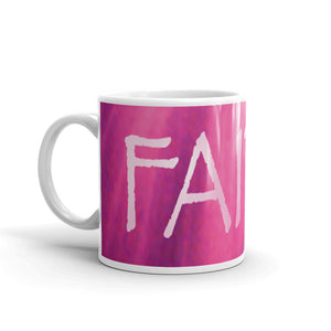 Ceramic coffee mug printed with our vivid water and light design, "Faith"