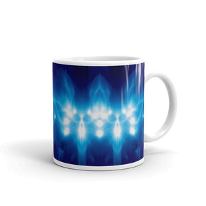 Ceramic coffee mug printed with our distinctive and exclusive vivid "higher council" design.