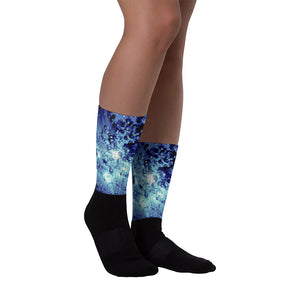 Men's Socks printed with a underwater light bubble design.
