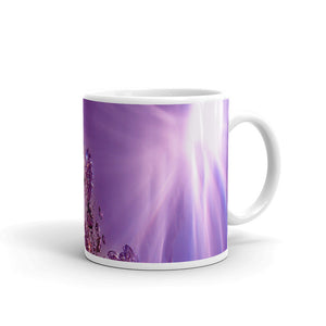 Ceramic coffee mug printed with our vivid water and light design, "The Seventh Ray"