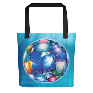 A spacious tote bag featuring our popular "Wishing Ball" design.