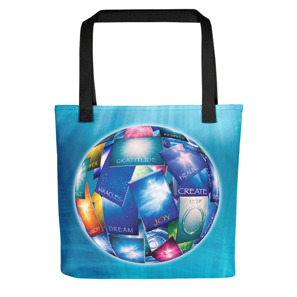 A spacious tote bag featuring our popular 
