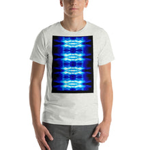 Load image into Gallery viewer, Men&#39;s T shirt printed with a unique and vivid  design. Beautiful underwater photography. Electric Blue and Black.
