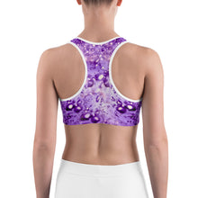 Load image into Gallery viewer, Temple light sports bra is a popular and comfortable purple design. 