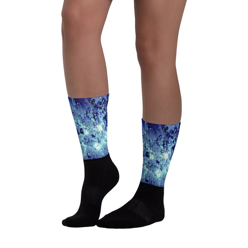 Men's Socks printed with a underwater light bubble design.